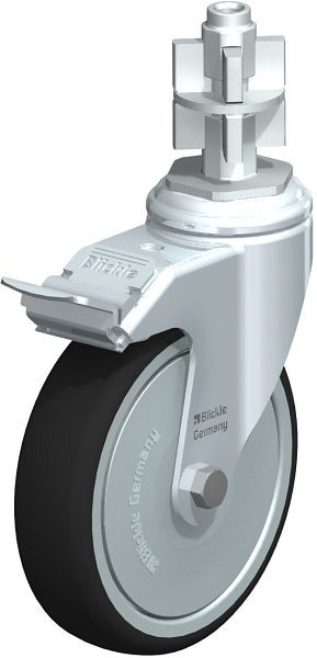 Blickle LKRA-PATH 126K-11-FI-FK-E17 Apparate-Lenkrolle mit Expander & Feststeller, Thermoplastisches Polyurethan, Grau, 848886