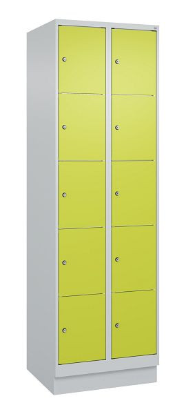 C+P Schließfachschrank Classic PLUS, Sockel, 2 Abteile mit je 5 Fächern, 1950x600x500mm, 7035/0024, 080020-205 S10010