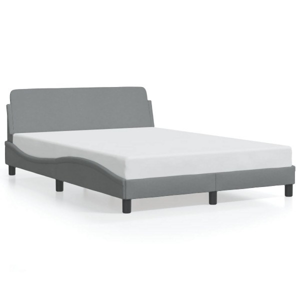 vidaXL Bettgestell mit Kopfteil Hellgrau 140x190 cm Stoff, 373165