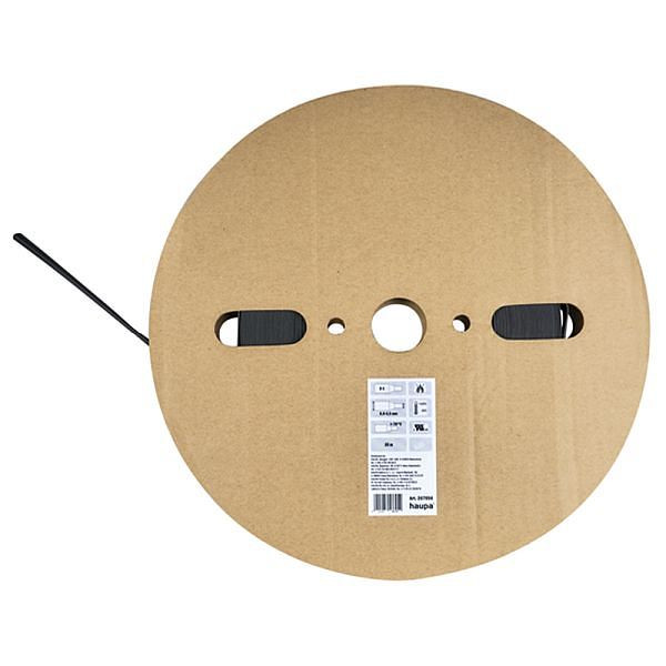 Haupa Wärmeschrumpfschlauch 2:1; schwarz; 9,6-4,5 mm, 25 m, 267056