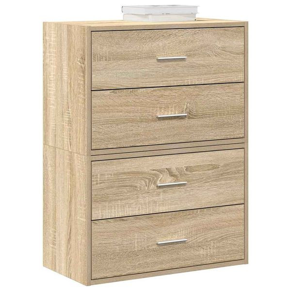 vidaXL Schränke mit 2 Schubladen 2 Stk. Sonoma-Eiche 60x31x40 cm, 858826