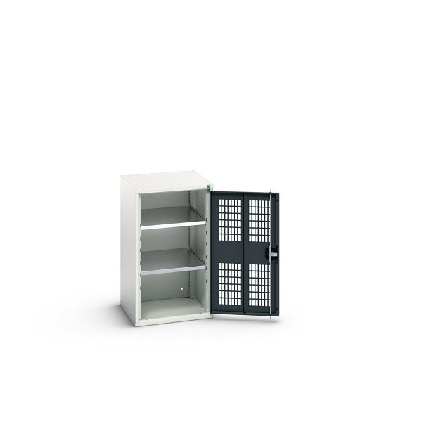 bott verso Flügeltürschrank mit Belüftung, mit 2 Fachböden, BxTxH: 525 x 550 x 900 mm, Lichtgrau / Anthrazitgrau, 16926721.19