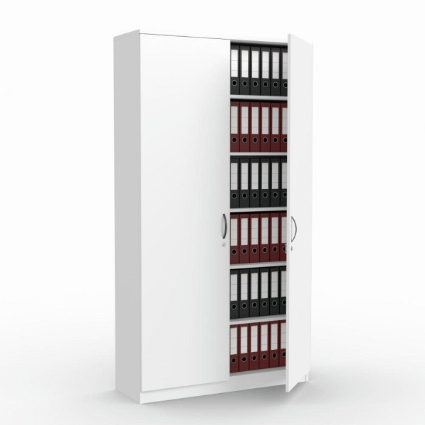 Deskin Flügeltürenschrank MULTI M, Dekor weiß, B 1200 x H 2200 x T 420 mm, 272042