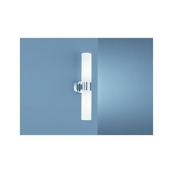 BÖHMER Wandanbauleuchte 2x40W chrom Glas opal IP40 HV E14 31316, 113215