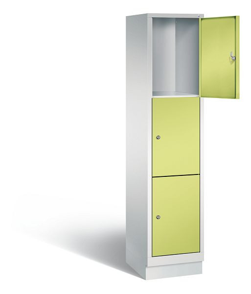 C+P Schließfachschrank Evolo, H1800xB420xT500mm, Farbe: Lichtgrau / Viridingrün, 48020-123 S10103