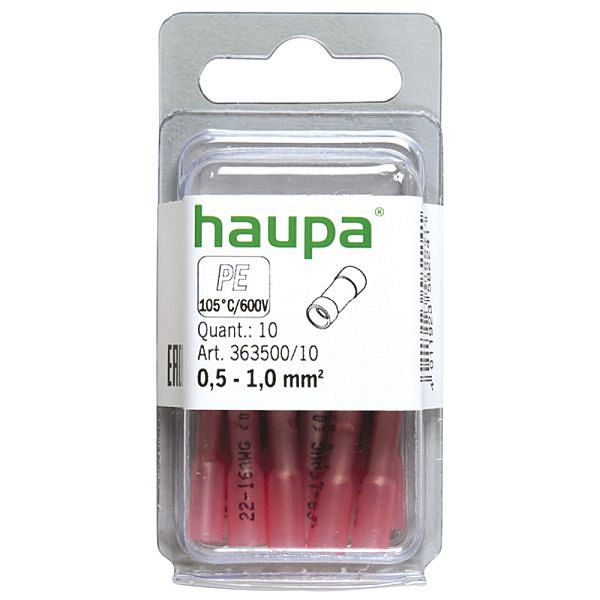 Haupa Stoßverbinder isoliert 0,5-1,0 mm² shrink, VE: 10 Stück, 363500/10