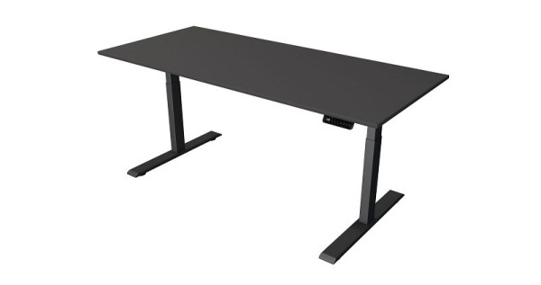 Kerkmann Steh-/Sitztisch B 1800 x T 800 mm, anthrazit, elektrisch höhenverstellbar von 630 - 1270 mm, anthrazit/anthrazit, 10271913