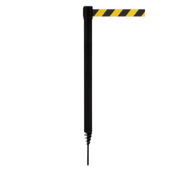 Stein HGS Personenleitsystem -P-Line Outside-, schwarz, schwarz/gelb diagonal (schraffiert), mit Gurtendstück (Standard), 37689-1301