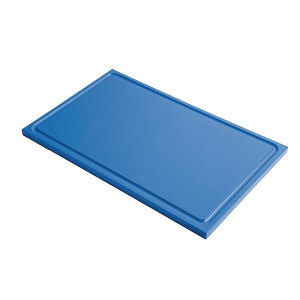 Gastro M Schneidebrett mit Saftrille GN1/1 blau, zweiseitiger Gebrauch, 15 mm dick, GN336