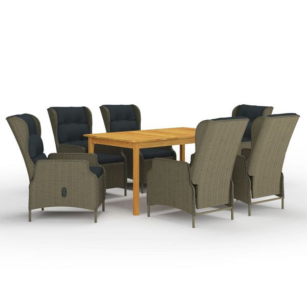 vidaXL 7-teilig Garten-Essgruppe Braun, 3067843