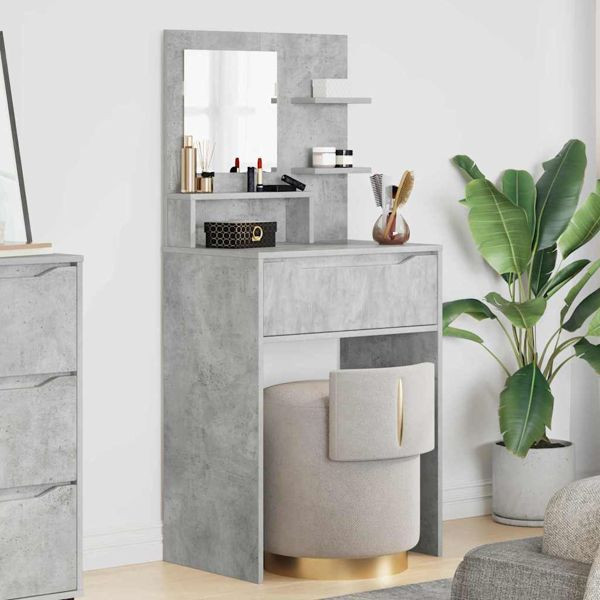 vidaXL Schlafzimmer-Frisiertische Beton Grau 80 x 39,6 x 135 cm, 889000