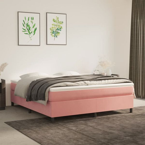 vidaXL Bettgestell Rosa 180x200 cm Samt, Material: Samt (100% Polyester), Sperrholz, Holzwerkstoff, 3121137