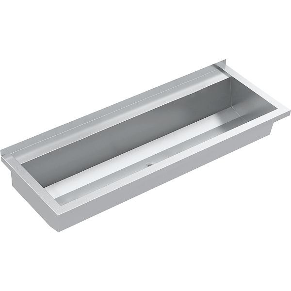 KWC Waschrinne, PLANOX, Edelstahl, Wandmontage, 1200x210x442 mm, mit Armaturenbank, 2030043786