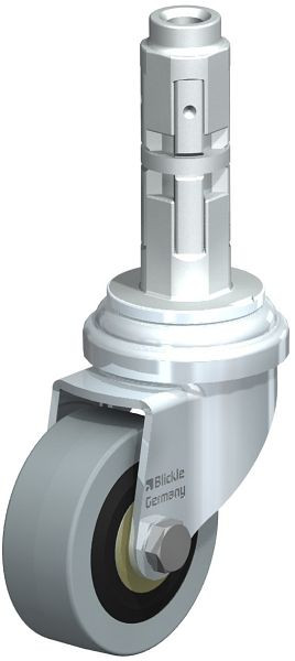 Blickle LRA-VPA 50K-E02 Apparate-Lenkrolle mit Expander, Vollgummi, Grau, 315416