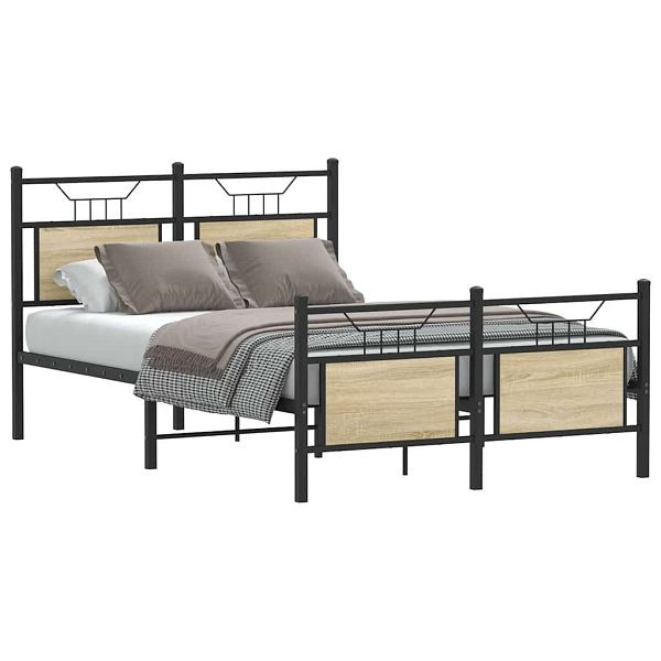 vidaXL Bettgestell ohne Matratze Sonoma-Eiche 120x200 cm Holzwerkstoff, 4106808