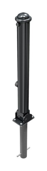 Schake Absperr-Stilpfosten Serie 481B Ø 82 mm, umlegbar, selbsteinrastende Verriegelung zum Einbetonieren, 481FUHB