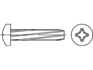 Gewinde-Schneidschrauben DIN 7516 Stahl A M 3 x 16 -H galvanisch verzinkt VE=S (2000 Stück)