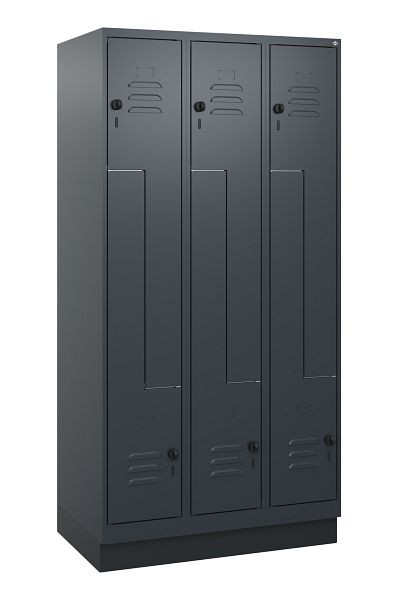 C+P Z-Spind Classic PLUS, Sockel, 6 Abteile, 1800x900x500mm, 7016/7016, Drehriegel, 0800237-306 S10012