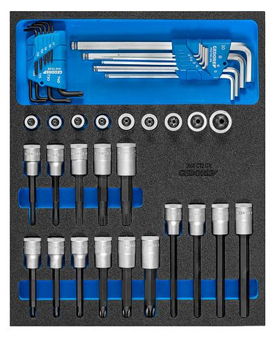 GEDORE CT2-ITX19 Satz Schraubendrehereinsätze 1/2" in CT-Modul 41-teilig, 3109119