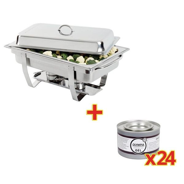Olympia Milan Chafing-Dish K409 mit 24 x Brennpaste CE241, S600