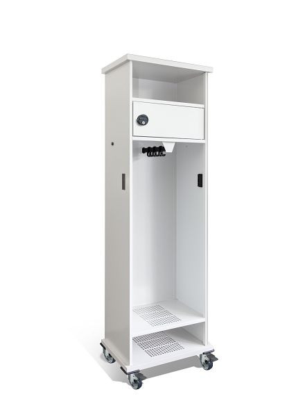 C+P Stahl-Garderobenschrank Serie 98, als Patientenschrank, H1850xB573xT407 mm, Weiß, 98340-00 S10001