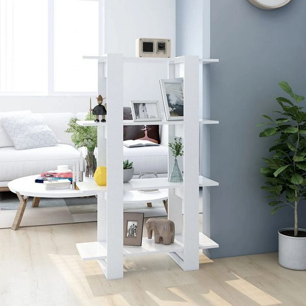 vidaXL Bücherregal/Raumteiler Weiß 80x30x123,5 cm, 811574