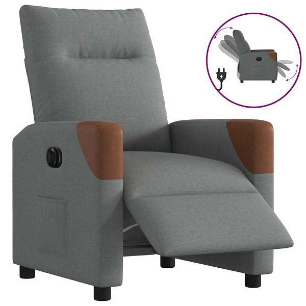vidaXL Relaxsessel Elektrisch Dunkelgrau Stoff, 3323991
