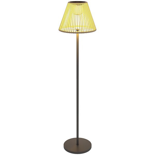 Outsunny Solar Stehlampe Rattan Solarlampen mit Lichtsensor 25 LED-Lichte Solarleuchte im Boho-Stil Ø33 x 135 cm, 867-260V00GY