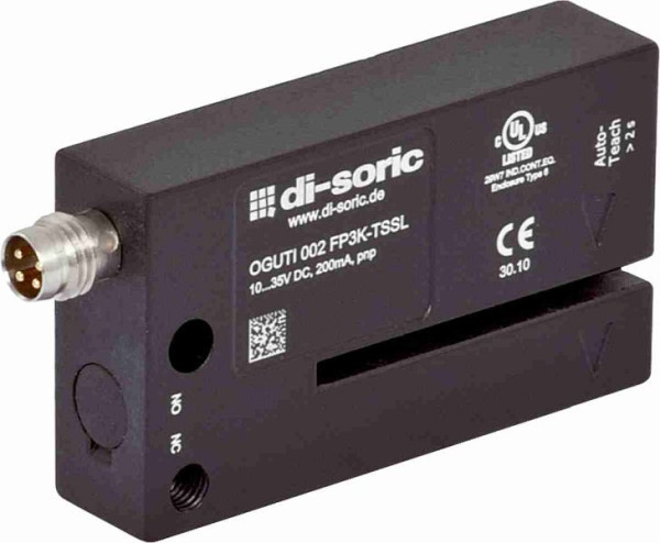 di-soric OGUTI 002 FP3K-TSSL Optischer Etikettensensor, pnp, 200 mA, NO/NC, umschaltbar, 202666