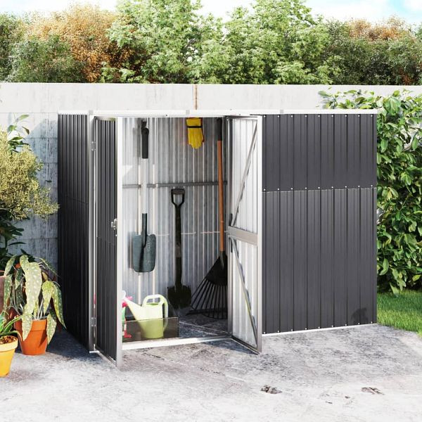 vidaXL Gerätehaus Anthrazit 225x89x161 cm Verzinkter Stahl, 316215