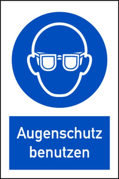Schilder Klar Kombischild Augenschutz benutzen DIN EN ISO 7010, 150x200 mm Folie selbstklebend, 629/31