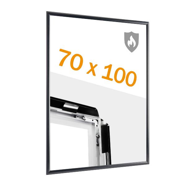 SPRINTIS Brandschutzrahmen 70 x 100 cm, 25 mm, Gehrung, schwarz, WTXX000609