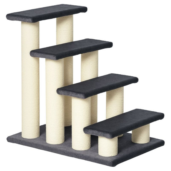 PawHut Hundetreppe 4 Stufen 59 cm Hoch Haustiertreppe für Katze und Hunde Hunderampe, D30-067