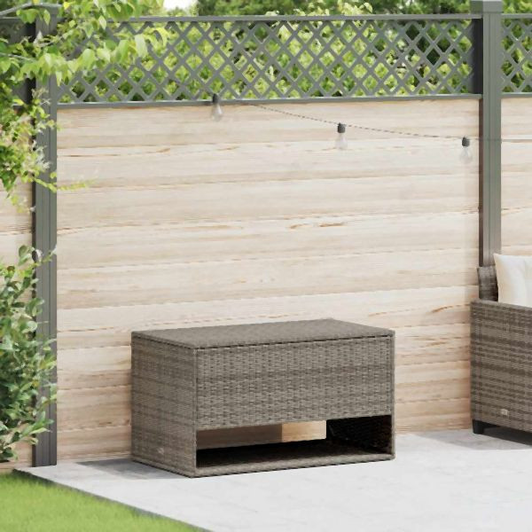 vidaXL Outdoor-Kissenbox Grau 100x55x55,5 cm Poly Rattan, 4104143