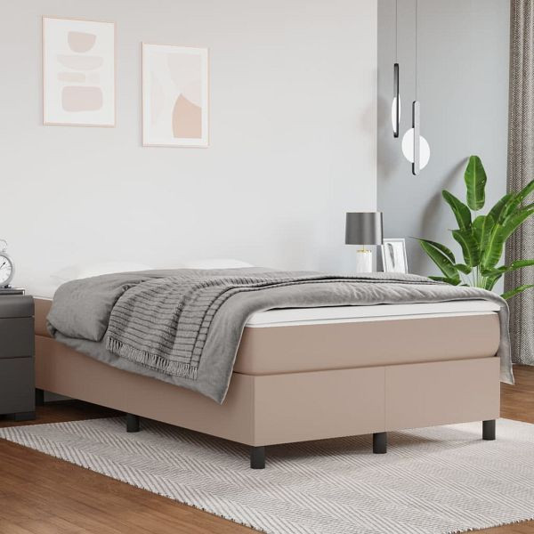 vidaXL Boxspringbett Matratze Cappuccino-Braun 120x200cm Kunstleder, 3144601