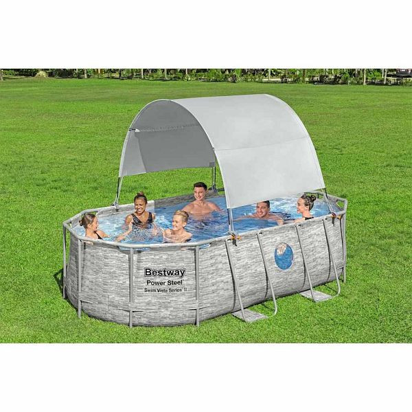 Bestway Sonnendach für Aufstellpools Weiß, 93801, 6941607333266