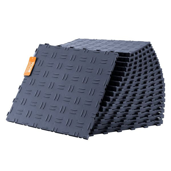 VEVOR Garagen-Bodenbeschläge, 305 x 305 x 13,4 mm, 50er-Set, rutschfeste doppelseitige Struktur-Garagenboden, Graphitgrau, CKDDSMH501212WO1OV0