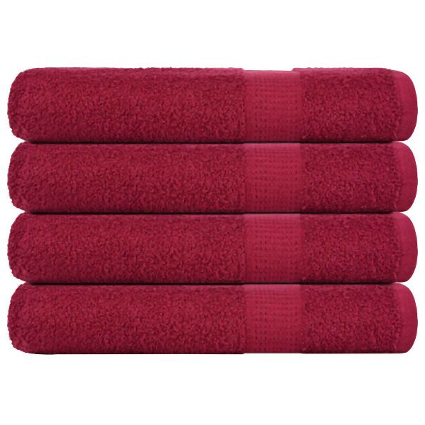 vidaXL Handtücher 4 Stück Bordeauxrot 100x200cm 360 g/m² 100% Baumwolle, 136747