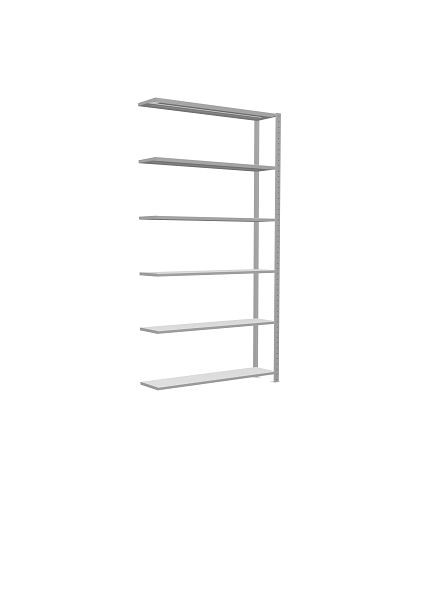 Schulte Anbauregal, Steckregal MULTIplus250, 2500 x 1300 x 300 mm, 6 Fachböden, Kreuzstrebe, RAL 7035 lichtgrau, 32836-130