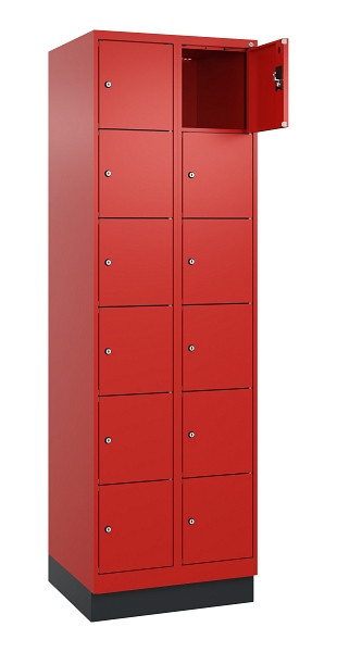 C+P Schließfachschrank Evolo PLUS, mit Sockel, 12 Fächer, 1950x600x500mm, 3020/3, 049020-206 S10025