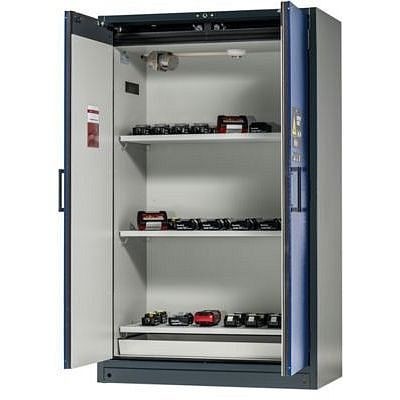 asecos Sicherheitsschrank Battery Store Pro, 3 Gitter + 1 Bodenauffangwanne, 1193 x 615 x 1953 mm, 38055-047-37258