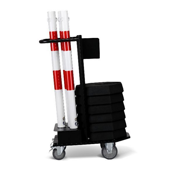 CRASH STOP Lager- und Transportgestell mit Kettenpfostenset rot-weiß (KPS-RW), KPS-TG-2-RW