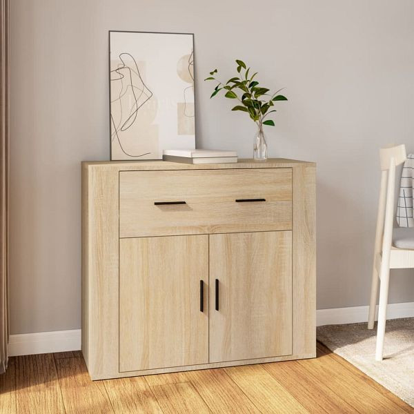 vidaXL Sideboard Sonoma-Eiche 80x33x70 cm Holzwerkstoff, 816571
