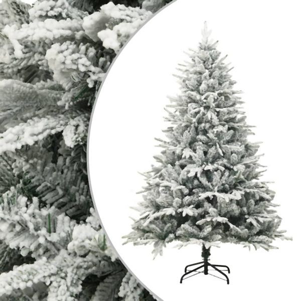 vidaXL Künstlicher Weihnachtsbaum Beschneit Grün 210 cm PVC PE, 328495