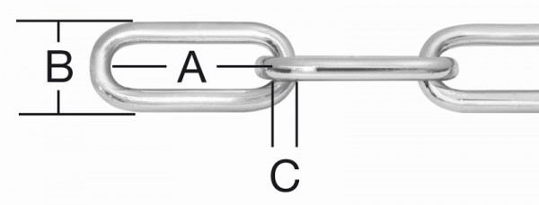 Vormann Rundstahlkette Form C 7mm, verzinkt, VE: 15 Meter, 008200070Z
