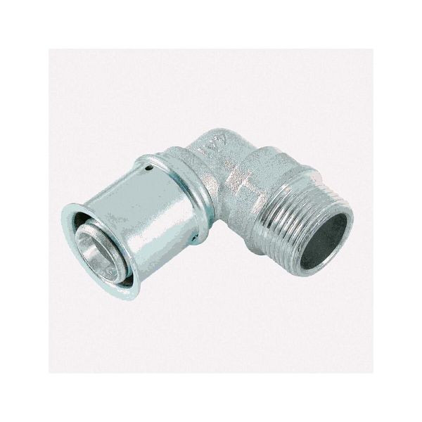 Multitubo Metall-Press-Winkel 20mmx3/4 AG, 90Grad, Messing verzinnt 23037, 108136