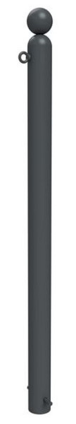 Schake Absperrstilpfosten Typ 478B -ortsfest- zum Einbetonieren, Ø 76mm, mit, Kugelkopf, beschichtet RAL 7016, mit 1 Öse, 478B+1