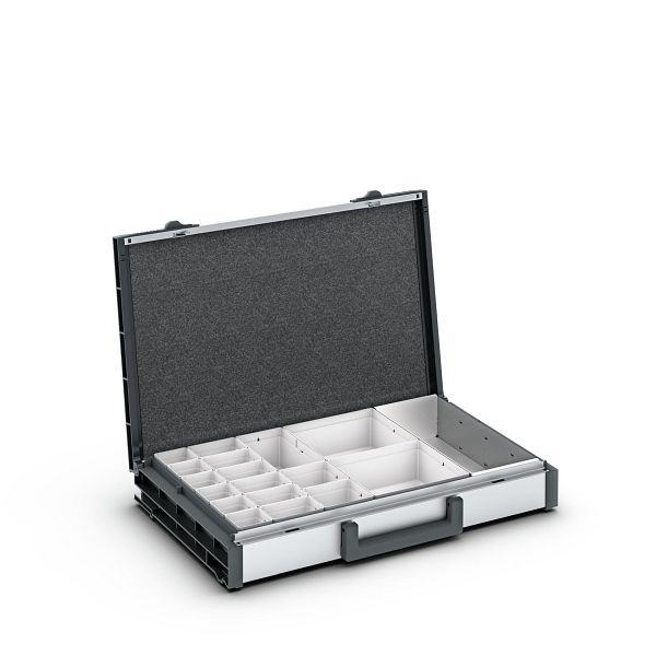 bott varioCase L 84 mit 17 Boxen und Werkzeugfach, BxTxH: 508x337x84mm, Aluminium eloxiert, 72511024.97V