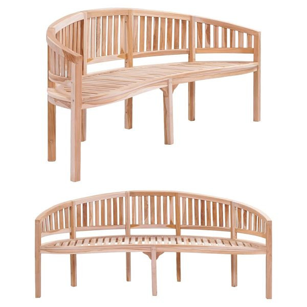 vidaXL Bananenbank 200 cm Massivholz Teak, 310495