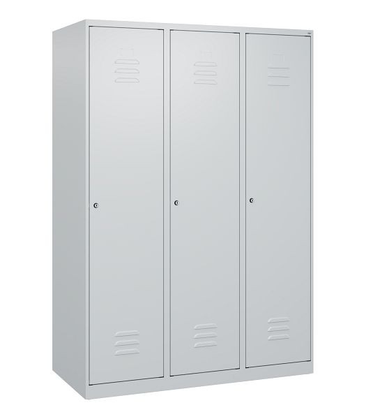 C+P Umkleidespind Classic PLUS mit Mitteltrennwand, 3 Abteile, 1700x1200x500mm, 7035/7035, Zylinderschlösser, 0800007-32F S10021